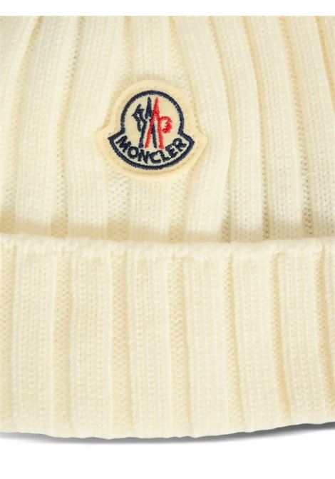 Berretto In Lana Bianca Con Patch Logo MONCLER ENFANT | 951-3B00006 M1131040